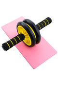 Double-wheel ab roller with knee pad