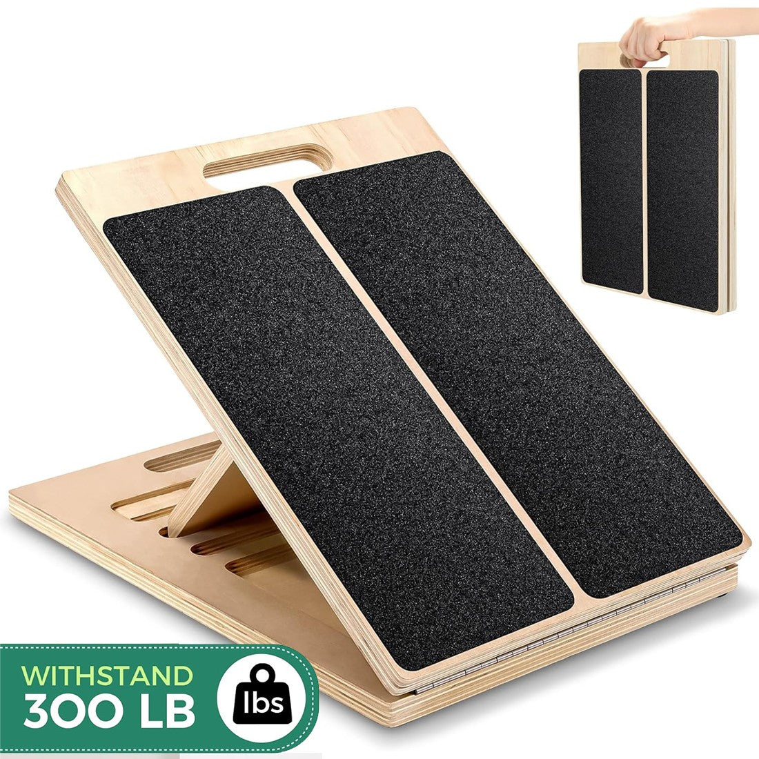 Wooden slant board calf stretcher