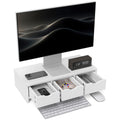 Monitor stand riser with drawers