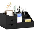 Black bamboo desk organiser
