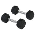Rubber hex dumbbell set 2 x 5kg