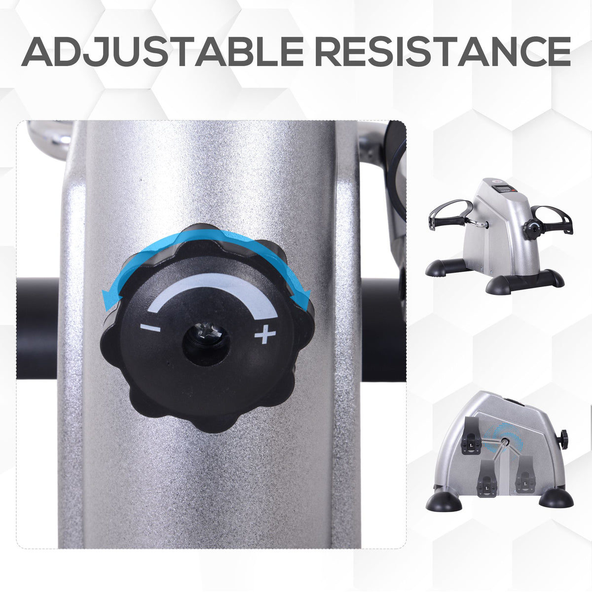 Pedal exerciser resistance knob