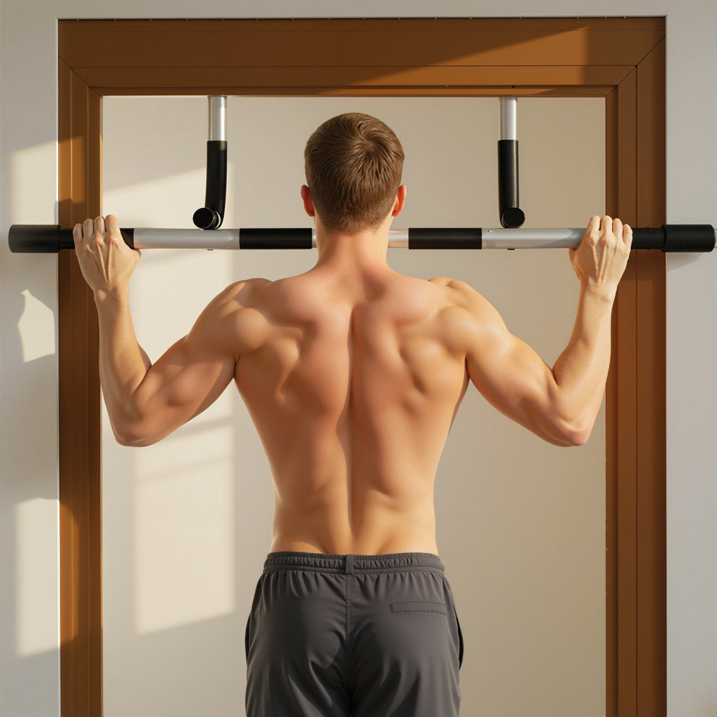 Pull-up bar on a door frame