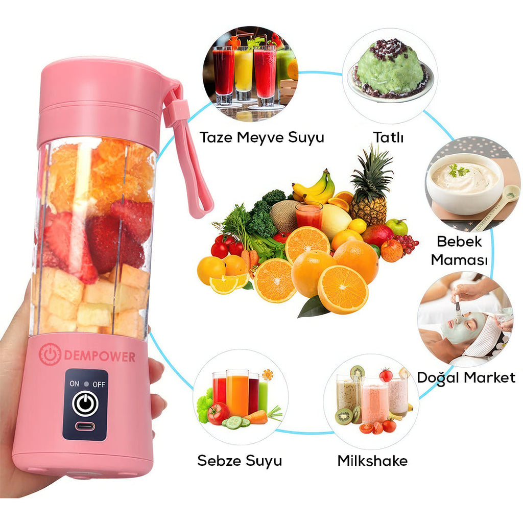 Portable blender with fruit