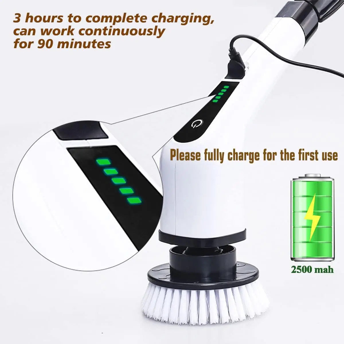 Spin scrubber cleaning tiles