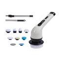 Cordless 9-in-1 Electric Spin Scrubber with brush heads and extension pole