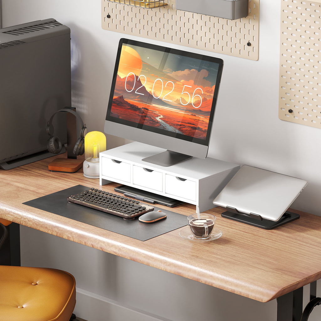 Monitor riser on a desk