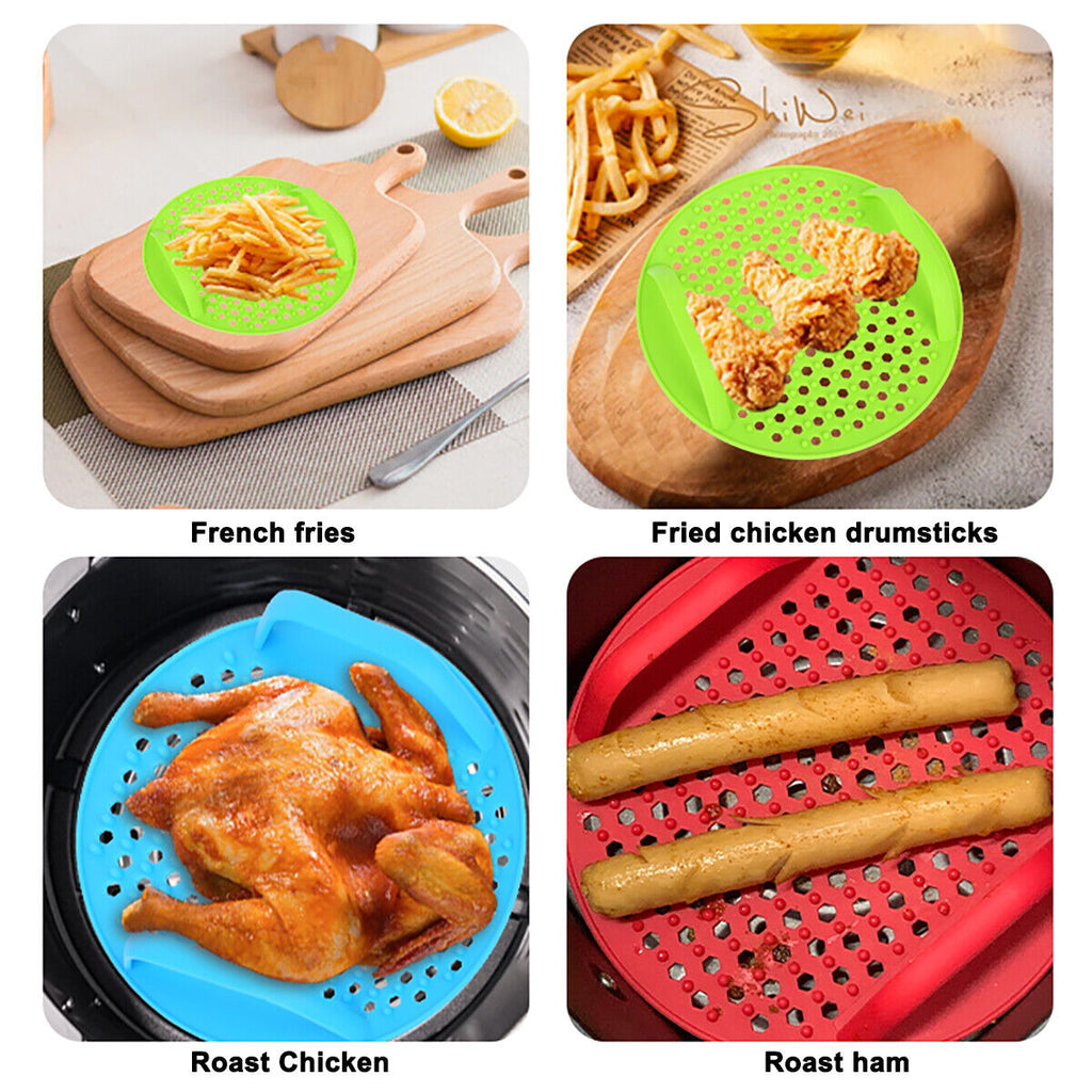 Air fryer liner in use