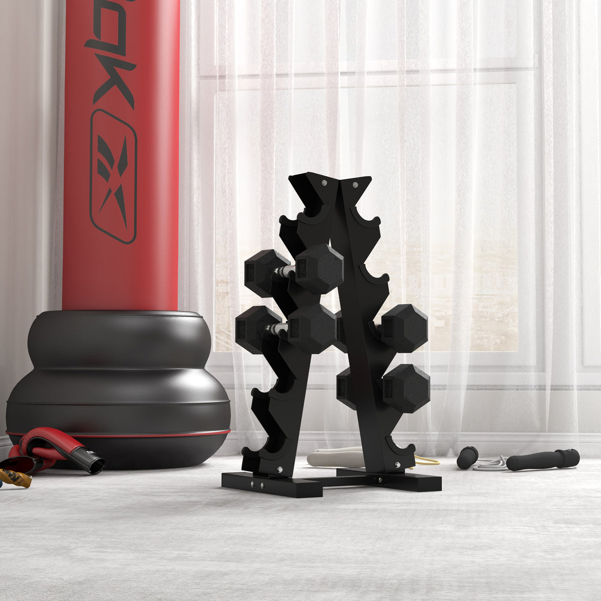 Hex dumbbell detail