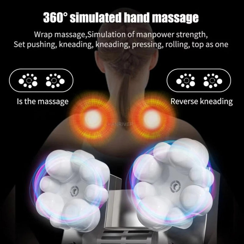 Neck massager in use