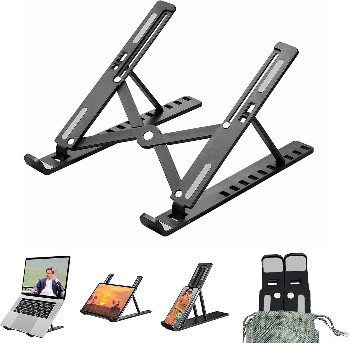 Laptop on stand